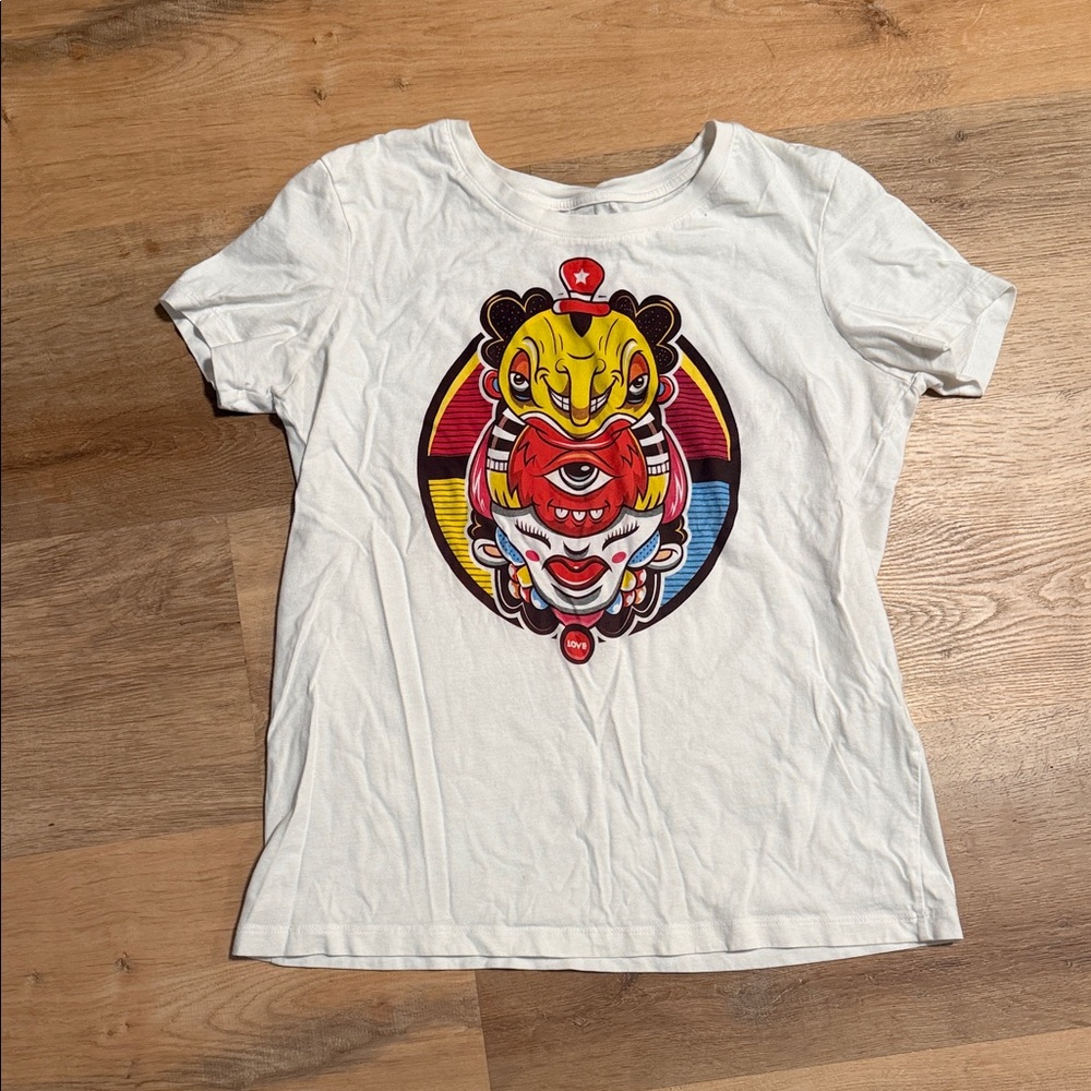 Armani Exchange Graphic White T-Shirt with Colorful Design